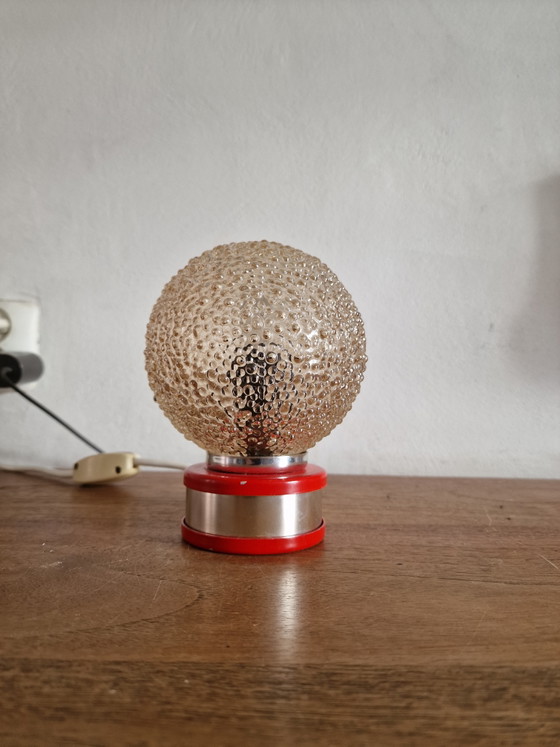 Image 1 of Lampada da tavolo vintage Space Age in vetro a bolle
