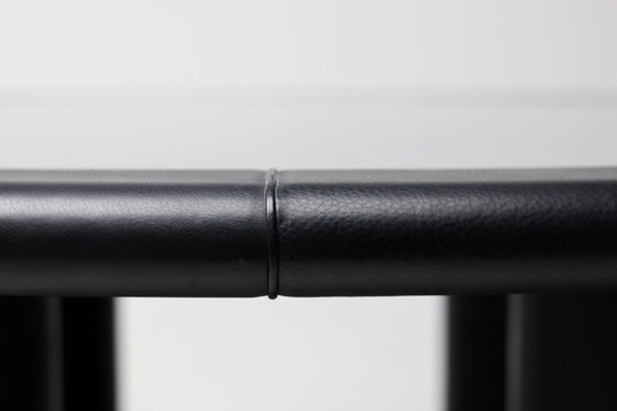 Image 1 of Carlo Bartoli Rossi di Albizzate – Black Leather, Glass Disc, Italian Mastery