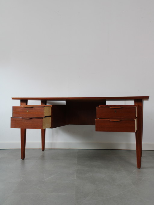 Vintage Danish freestanding executive desk by Henning Jørgensen