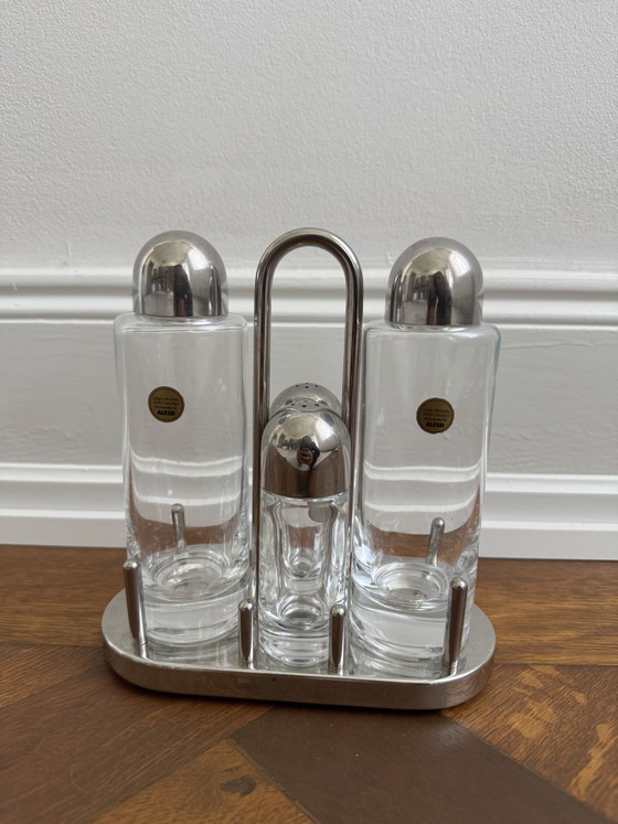 Image 1 of Ensemble Alessi Ménage 5 pièces : vinaigre, huile, sel et poivre