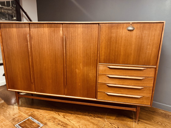 Image 1 of Mid-Century Modern RT 200 highboard in teak by Heinrich Riestenpatt for RT Möbel, from the 1960s