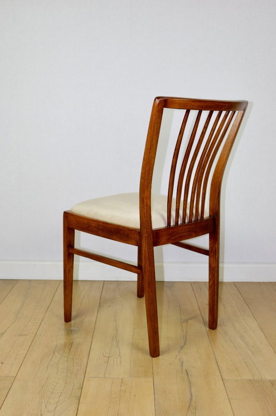 Image 1 of Vintage chairs beige velvet - set of 4
