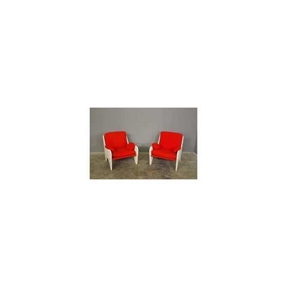 Image 1 of Pair of vintage red armchairs, 1970