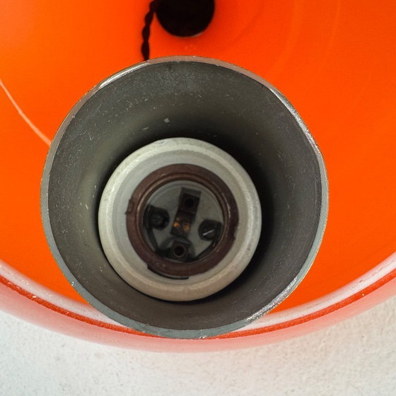 Image 1 of Lampada a sospensione vintage anni '70 con goccia arancione