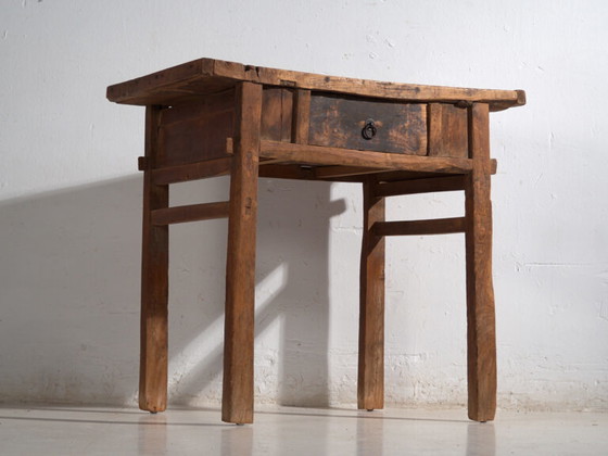 Tavolo antico in legno massello – Tavolino cinese con cassetto – circa 1900 – Console, Rustic (photo 24 of 40)