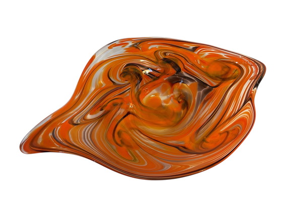 Image 1 of XXL Glazen schaal van Römische Glashütte  L 48cm  - jaren ’70