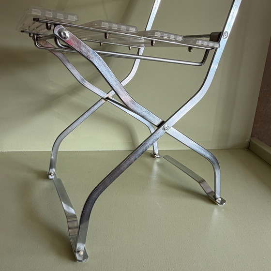 Silla plegable, Sillas plegables, Plástico, Metal, Transparente (foto 3 de 15)