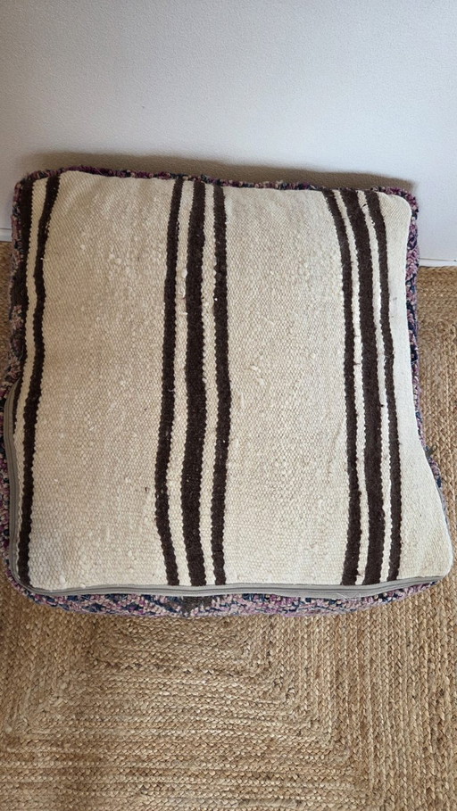 Vintage Berber pouf purple blue