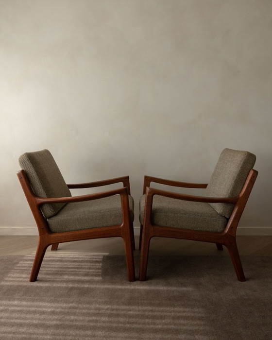 Image 1 of Vintage Senator Armchairs by Ole Wanscher for Cado Set of 2 | Danish Teak Lounge Chairs | Scandinavian Modern | 1960s