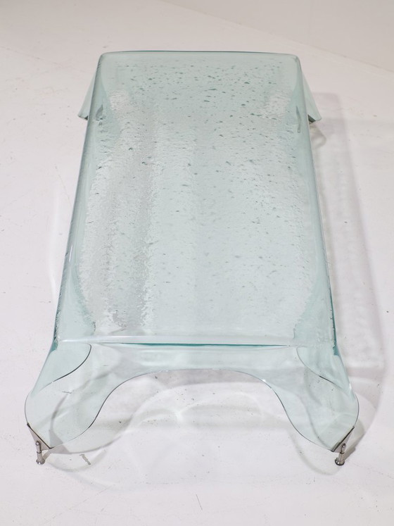 Image 1 of Glass handkerchief coffee table Italian 1980s