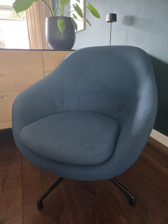 HAY Armchair All About Lounge AAL81 - Chair Petrol Blue With Swivel Base AAL 81 – Textile (photo 10 of 12)