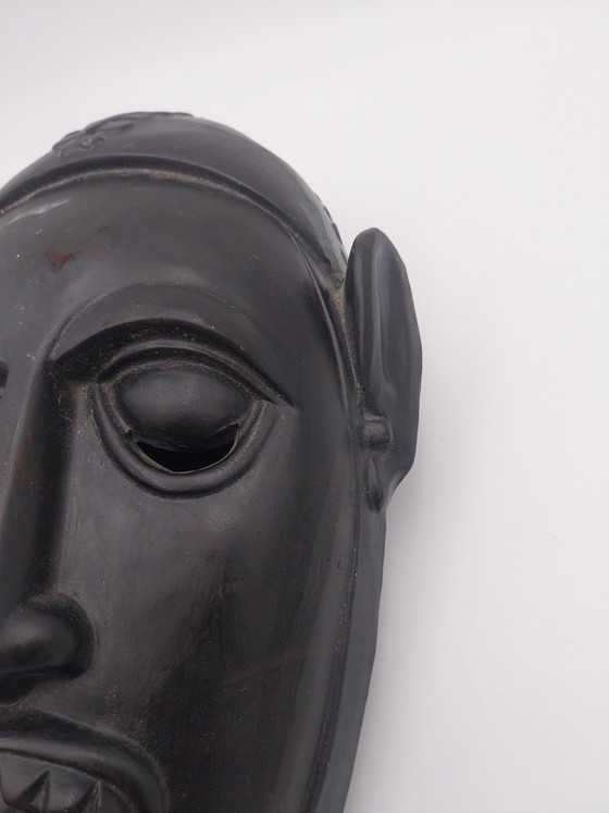 1 x ceramic African mask 1970s 33 x 23 x 8cm – Wall decoration (photo 4 of 7)