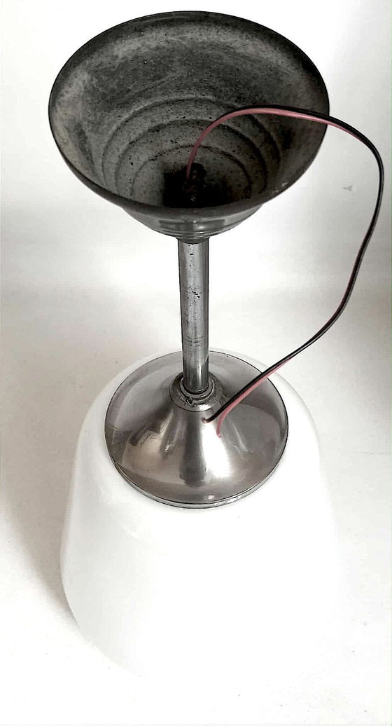 Image 1 of Suspension opaline Art Déco Hauteur 53 cm