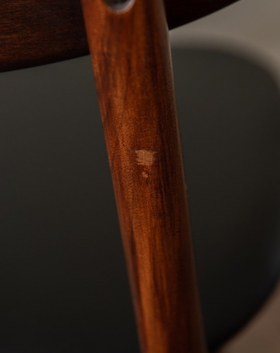 Image 1 of Vintage Dining Chairs by Louis van Teeffelen for AWA (Set of 6) | Reupholstered in Black Skai | Dutch Mid-Century | 1960s
