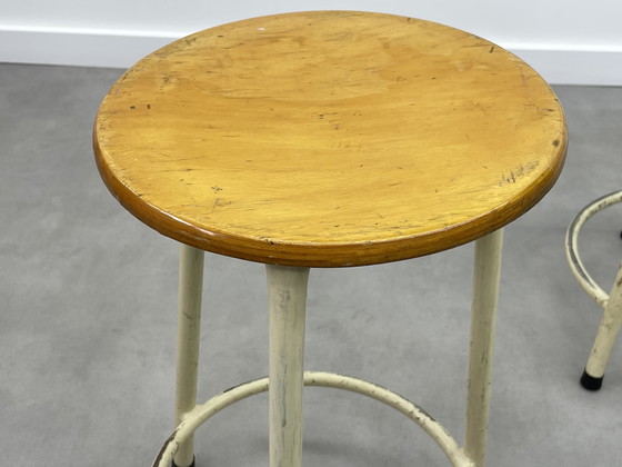 Image 1 of 4 sgabelli da officina industriali vintage