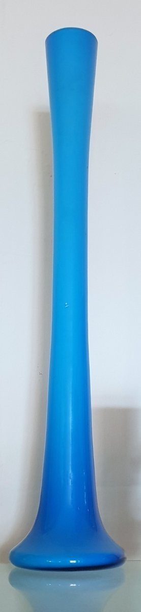 Image 1 of 3X Mid-Century Blue Vases From Friedrich Glas, 1960S