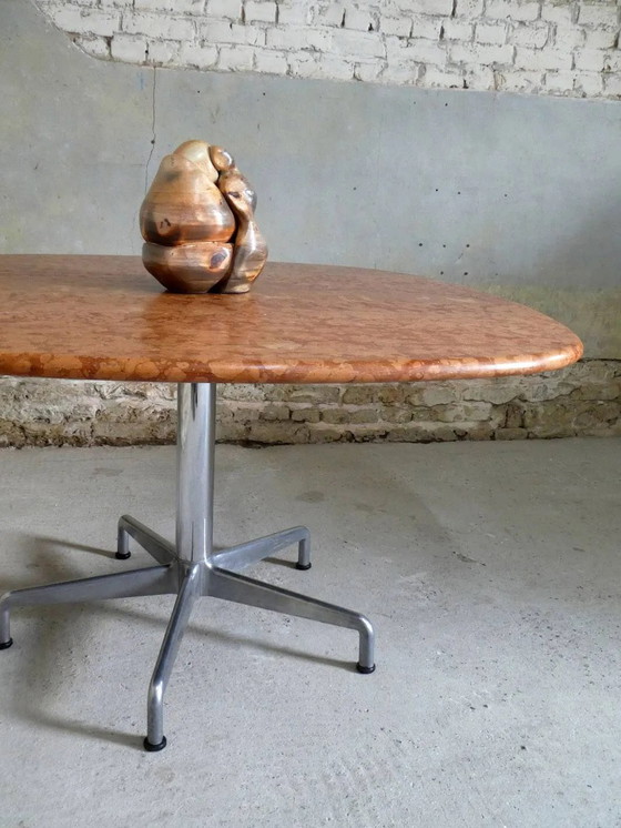 Esstisch von Giancarlo Piretti für Castelli aus Terrakotta-Travertin – Esstische, Aluminium, Design (photo 12 of 13)