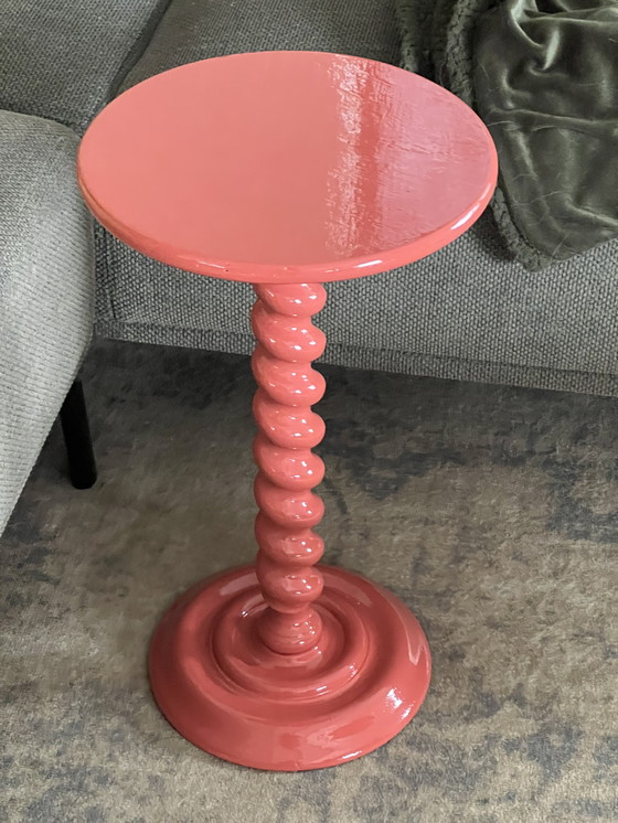 Image 1 of Beistelltisch im Retro-Stil aus Holz mit gedrechselten Beinen