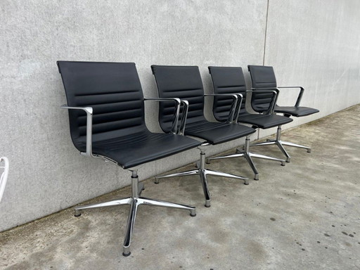 4 sedie da conferenza in pelle ICF Una