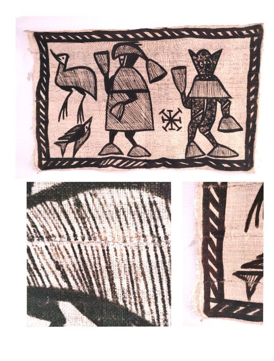 Image 1 of korhogo senoufo wandkleed vintage canvas