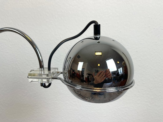 Image 1 of Space Age floor lamp, chrome, 2-light, globe spotlights