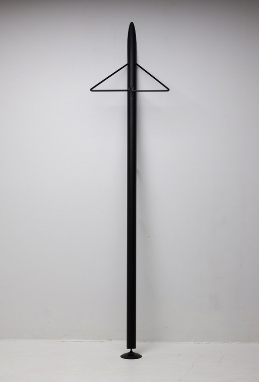 Modern, sleek black coat rack. Stylish and sturdy.