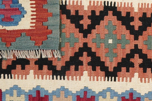 Kilim Gashgai tissé à la main 284 x 79 cm