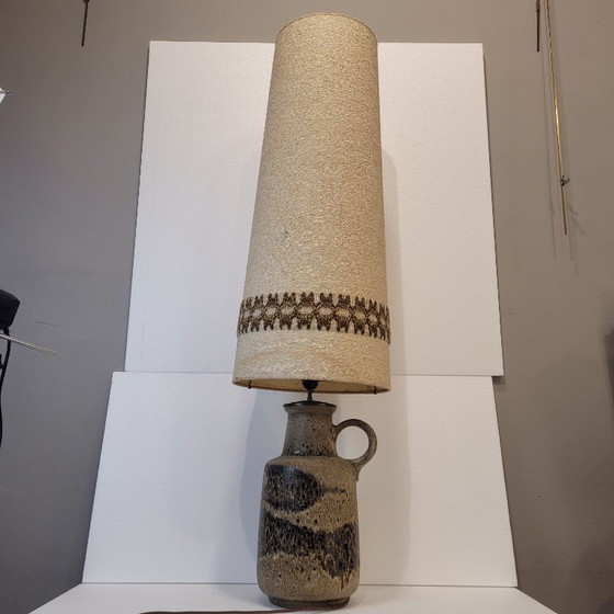 Image 1 of Lampe en céramique Fat Lava avec abat-jour original, Scheurich Keramik, 60's - Allemagne