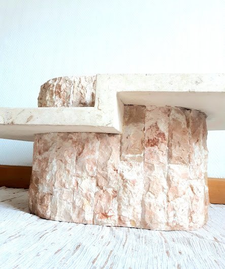 Image 1 of 1980 Brutalist Mactan Stone Coffee Table