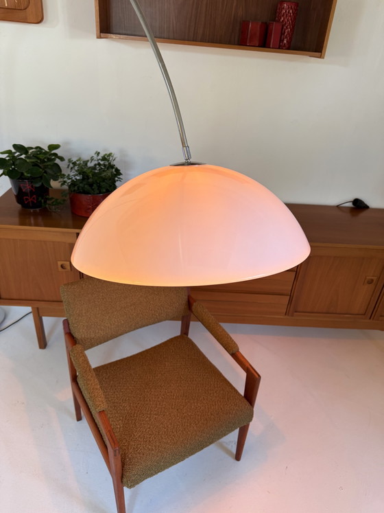 Image 1 of Vintage XXL chromen booglamp, Italië ‘70