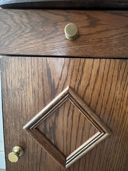 Houten vintage telefoonkastje