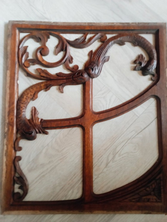 Image 1 of Sehr schöne antike Holzschnitzerei Art Nouveau