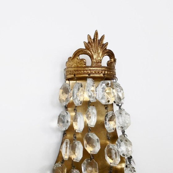 Image 1 of 1950s crystal wall lamps - Set of 2