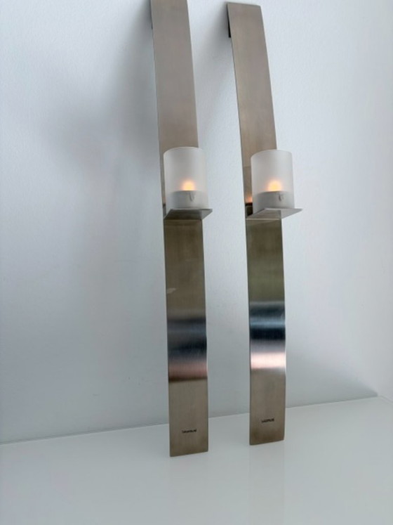 Set de 2 apliques de pared Blomus de acero inoxidable 60 cm – Decoración de pared, rvs (photo 12 of 21)