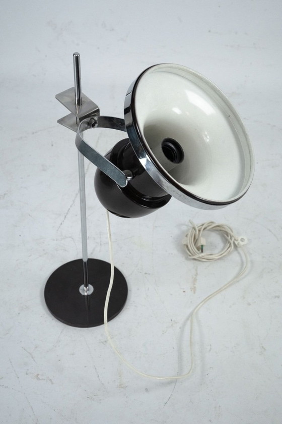 Vintage Italian Mid-Century Modern Adjustable Desk Lamp, 1960s, Table lamps, Chrome, Silver (photo 9 of 12)