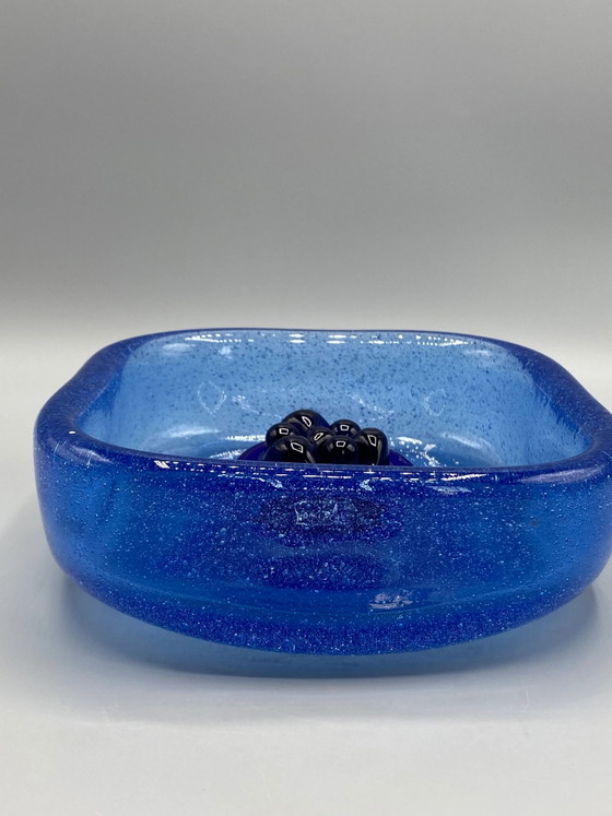 Plat vide-poche en verre d'art style Murano bleu, années 1960-1970 – Verres et carafes, Glass (photo 4 of 6)