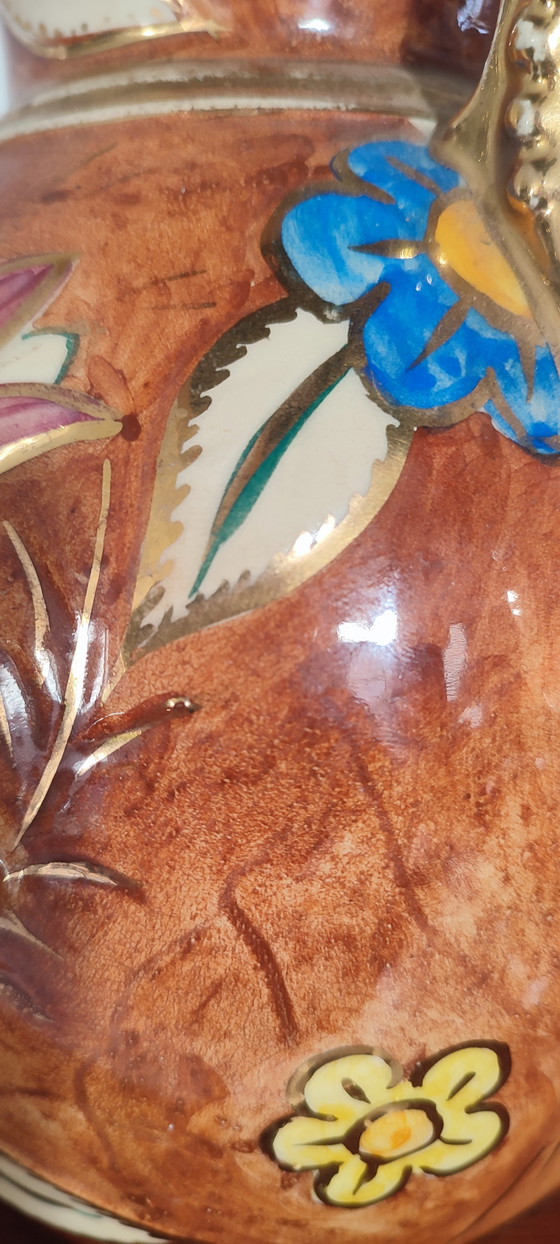 Image 1 of Brocca in ceramica decorata a mano d'epoca