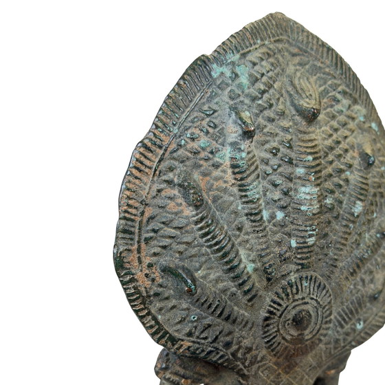 Khmer Naga Buddha Bronze Statue Mucalinda – Solid Bronze – 22 cm – 2.2 kg – Sculpture (photo 9 of 10)