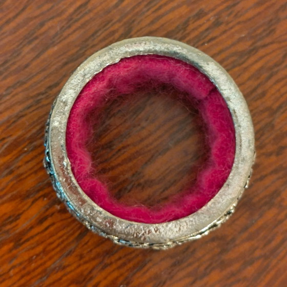 Anneau antigoutte Saturnin Geneviève Lethu, Accessoires de table, Métal, Textile, Rose (photo 2 sur 5)