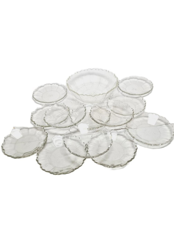 Duitse Biedermeier dessertset, jaren 1850, set van 13 – Tafelwaar, Glass (photo 8 of 17)