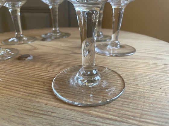 Image 1 of 6 X verres à vin du 19ème siècle gravés à la main Français