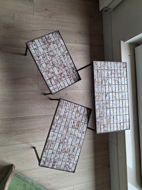 Image 1 of Tables d'appoint vintage en fonte des années 1960