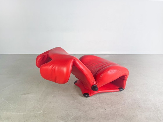 Image 1 of Originale Cassina Wink Chair Poltrona Toshiyuki Kita Pelle rossa Design