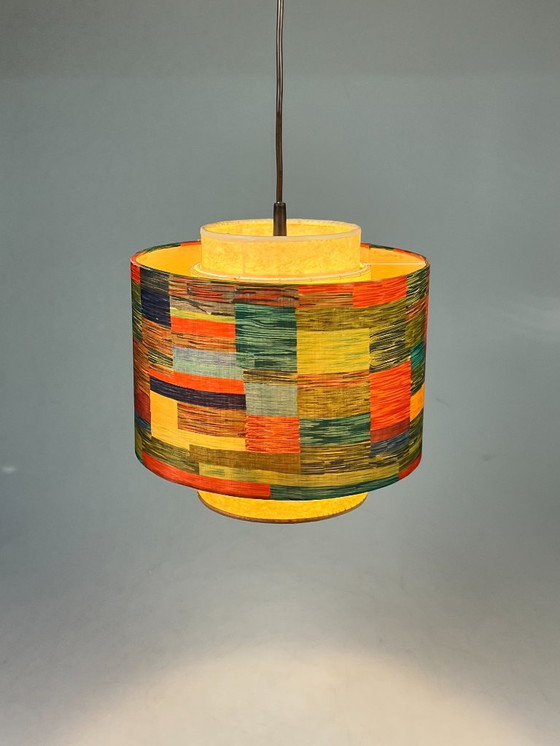 Image 1 of Vintage Hanglamp Met Gekleurde Kap, Duitsland 1970's