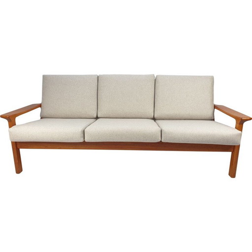 Mid Century Teakholz 3-Sitzer Sofa von Juul Kristensen für Glostrup, 1970er