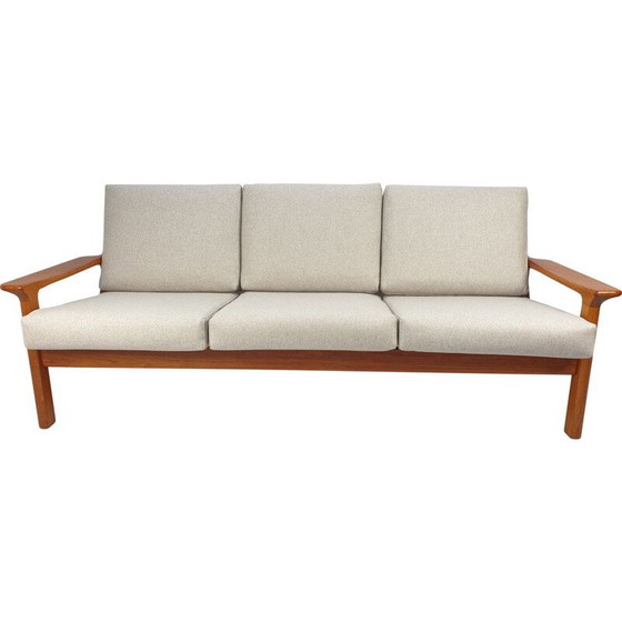 Image 1 of Mid Century Teakholz 3-Sitzer Sofa von Juul Kristensen für Glostrup, 1970er