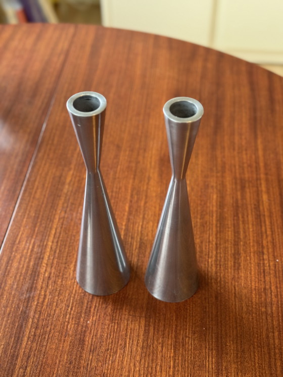 Image 1 of Set di candelieri vintage IKEA SNYGG – design in alluminio