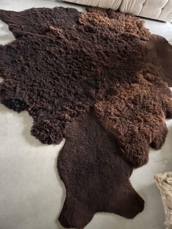 Image 1 of Huge, completely handmade vintage sheepskin rug