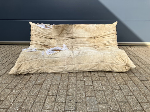 Originele vintage Ligne Roset Togo 3zit om te herstofferen