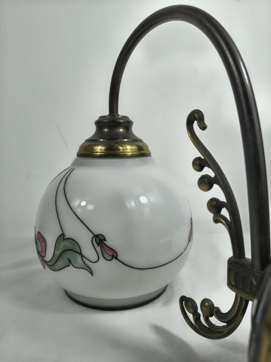 Image 1 of Vintage Massive Wall Lamp with Floral Motif